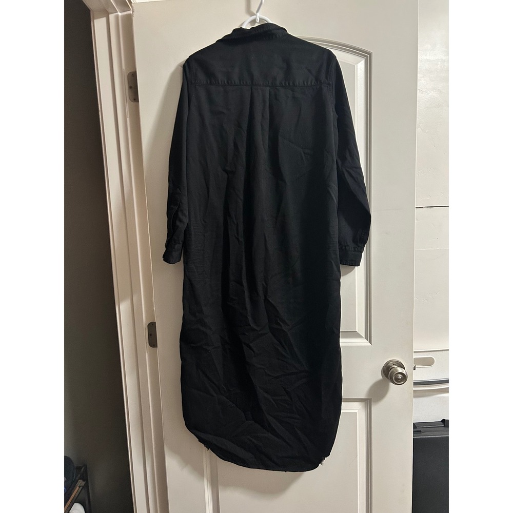 Frank Eileen Rory midi Button Up Shirt Dress Raw Hem size xs oversized - Picture 7 of 9
